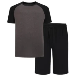 Bigdude Short Sleeve PJ Set Charcoal