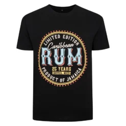 Bigdude Caribbean Rum Print T-Shirt Black