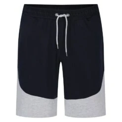 Bigdude Cut And Sew Loop Back Shorts Navy Grey Marl