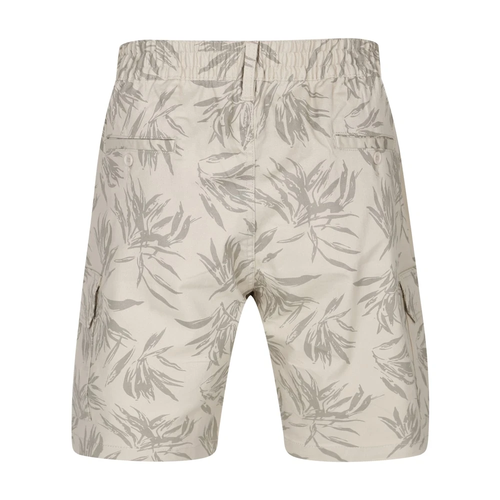 Bigdude Leaf Print Cargo Shorts Stone 3 Bigdude Leaf Print Cargo Shorts Stone - Image 3