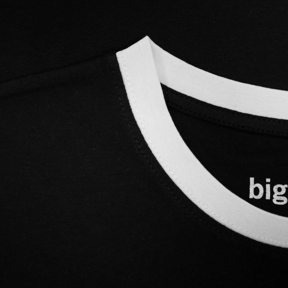 Bigdude Contrast Stripe T-Shirt Black 4 Bigdude Contrast Stripe T-Shirt Black - Image 4