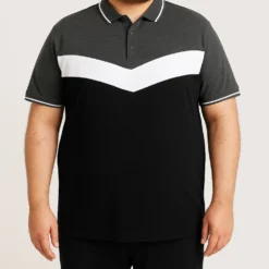 Bigdude Chevron Polo Shirt Black/Charcoal 16 Bigdude Chevron Polo Shirt Black/Charcoal -Big Dude Clothing Shop 06ec11e3 life1 us21p16 01 black char