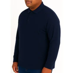 Bigdude Long Sleeve Polo Shirt Navy 11 Bigdude Long Sleeve Polo Shirt Navy -Big Dude Clothing Shop 077e1eb6 life2 us21p05 02 navy