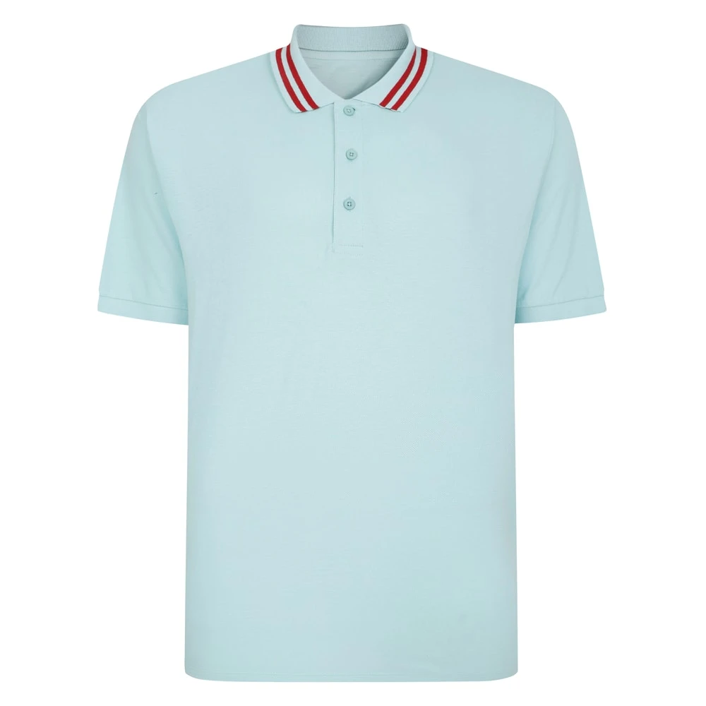 Bigdude Pique Polo With Chunky Tipping Turquoise 1 Bigdude Pique Polo With Chunky Tipping Turquoise