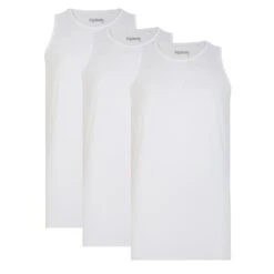 Bigdude 3 Pack Plain Vests White