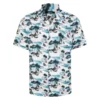 Bigdude Tropical Island Viscose Relaxed Collar Shirt White