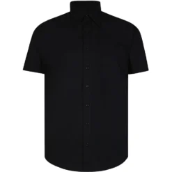 Bigdude Classic Short Sleeve Poplin Shirt Black -Big Dude Clothing Shop 117703c2 m30a6857