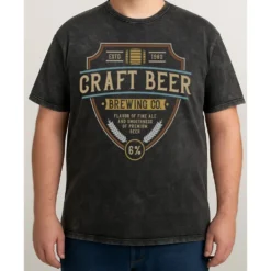 Bigdude Acid Wash Craft Beer Print T-Shirt Washed Black 9 Bigdude Acid Wash Craft Beer Print T-Shirt Washed Black -Big Dude Clothing Shop 12ee0a0d life1 us24ts73 88 washedblack