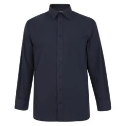 BigDude Classic Long Sleeve Poplin Shirt Navy