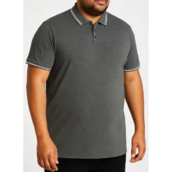 Bigdude Tipped Polo Shirt Charcoal 13 Bigdude Tipped Polo Shirt Charcoal -Big Dude Clothing Shop 1804db9b life2 us20tp01 07 charcoal