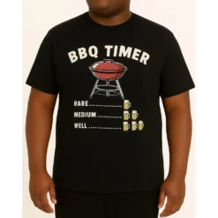 Bigdude BBQ Timer Print T-Shirt Black -Big Dude Clothing Shop 1a1ecfd2 67c5aca6 life1 bd25ts26 01 black