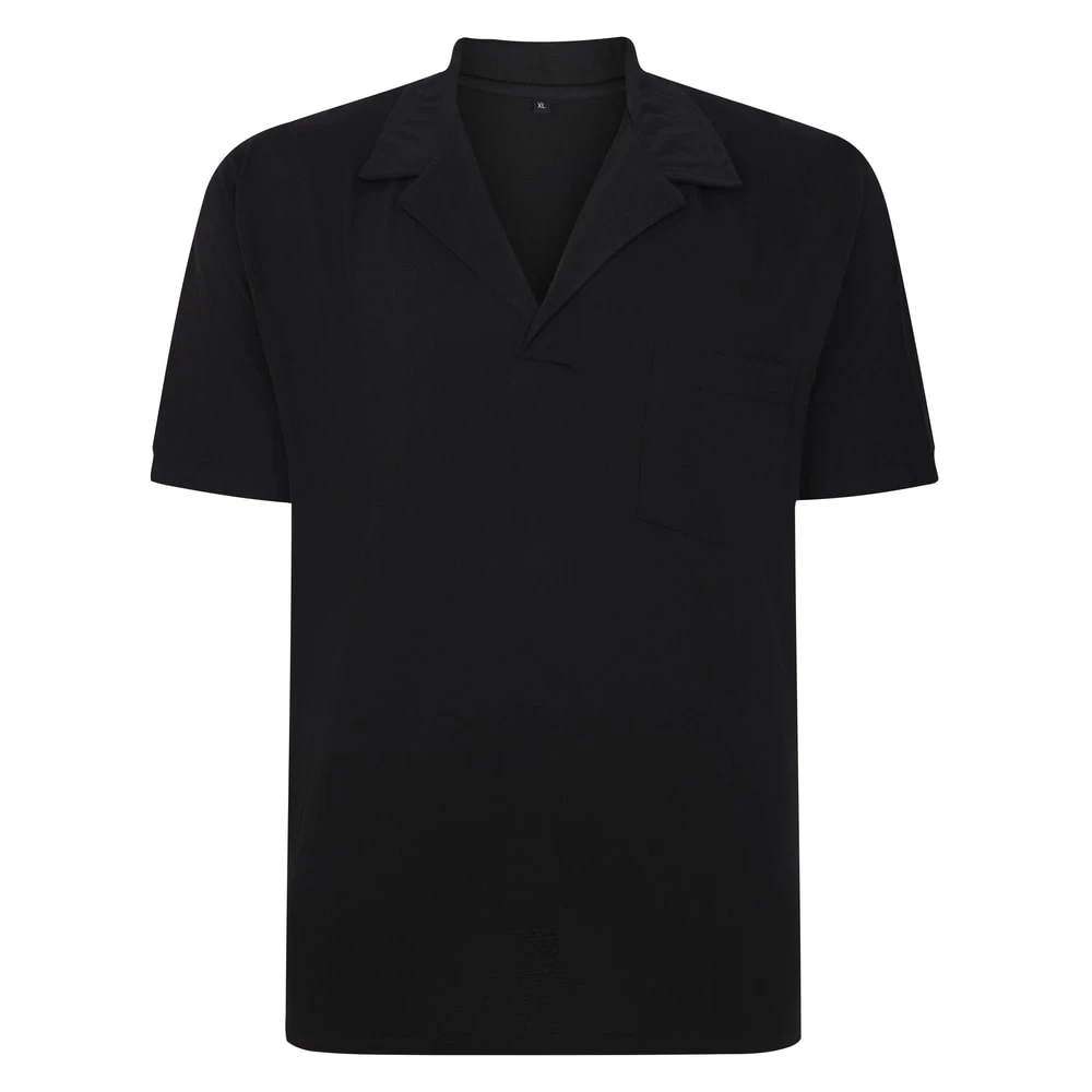 Bigdude Relaxed Collar Polo Shirt Black 1 Bigdude Relaxed Collar Polo Shirt Black