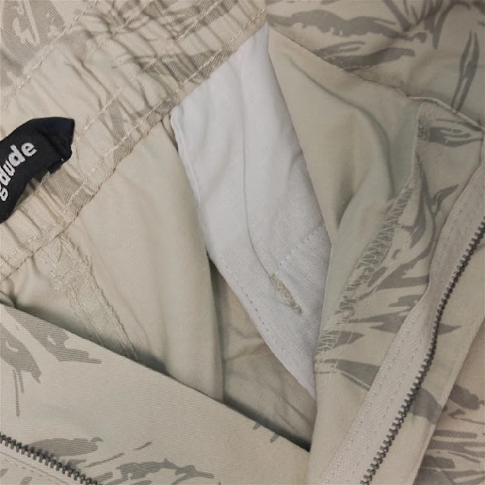 Bigdude Leaf Print Cargo Shorts Stone 5 Bigdude Leaf Print Cargo Shorts Stone - Image 5