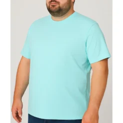 Bigdude Plain Crew Neck T-Shirt Turquoise -Big Dude Clothing Shop 1cc01a47 28cc4cb0 life2 bd101 turquoise