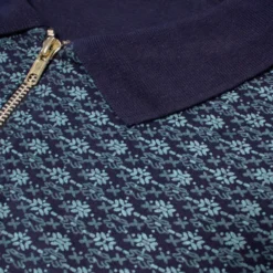 Bigdude AOP Geometric Zipped Polo Navy -Big Dude Clothing Shop 1d30262e c61f79ba img 1347