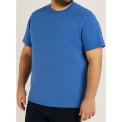 Bigdude Plain Crew Neck T-Shirt With Pocket Royal Blue -Big Dude Clothing Shop 1e70a95b life2 us21ts11 16 royalblue