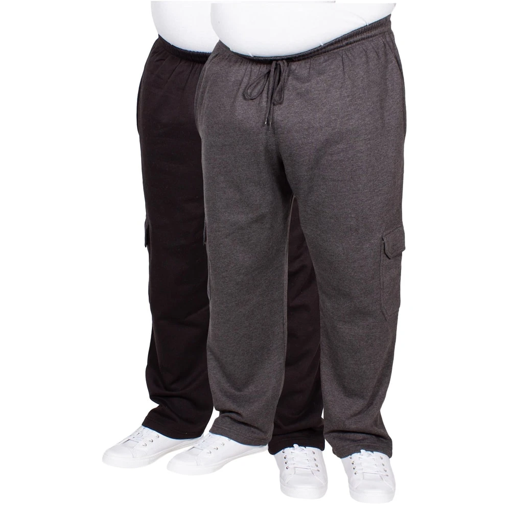 Bigdude Straight Leg Cargo Joggers Twin Pack Charcoal/Black 1 Bigdude Straight Leg Cargo Joggers Twin Pack Charcoal/Black