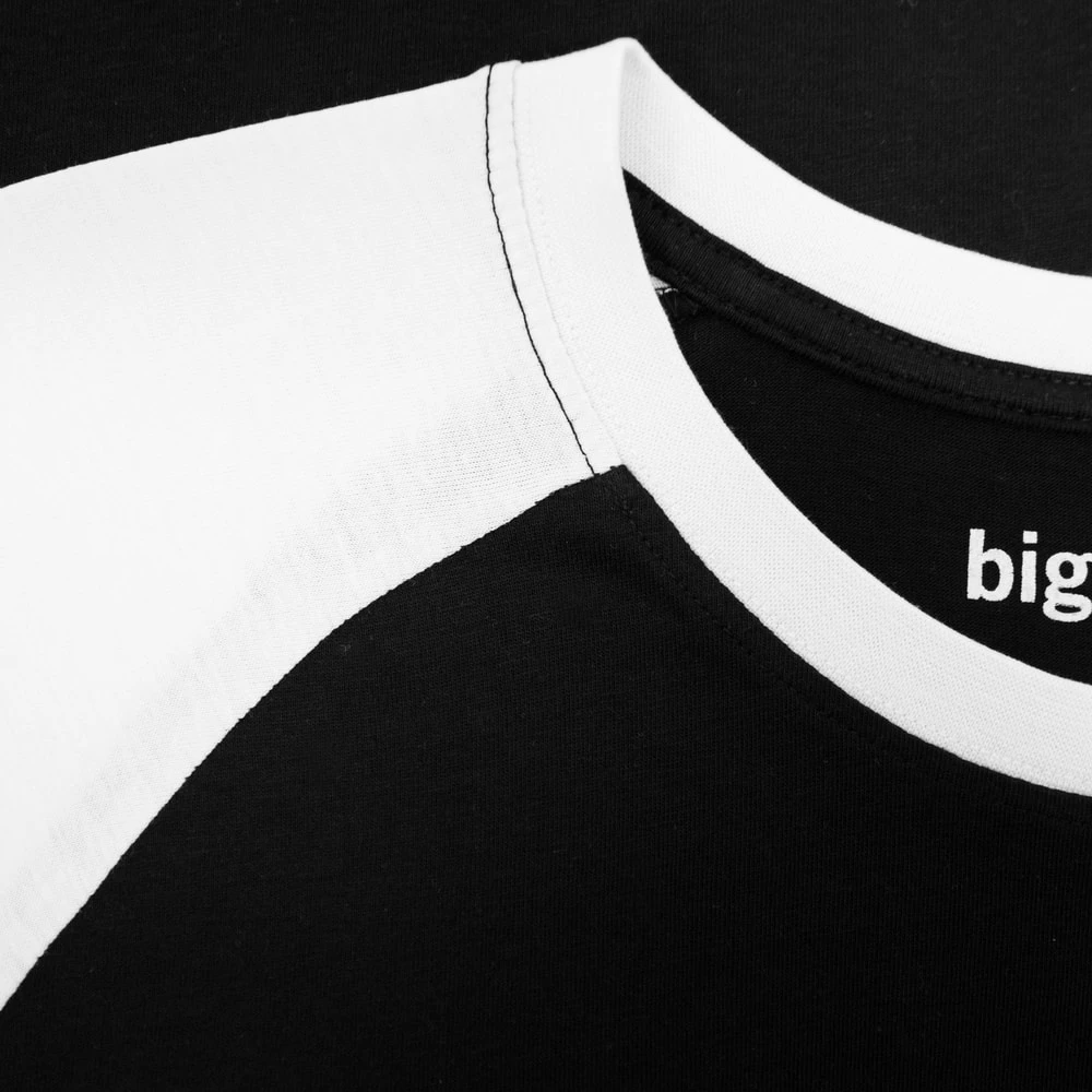 Bigdude Contrast Raglan Sleeve T-Shirt Black/White 4 Bigdude Contrast Raglan Sleeve T-Shirt Black/White - Image 4