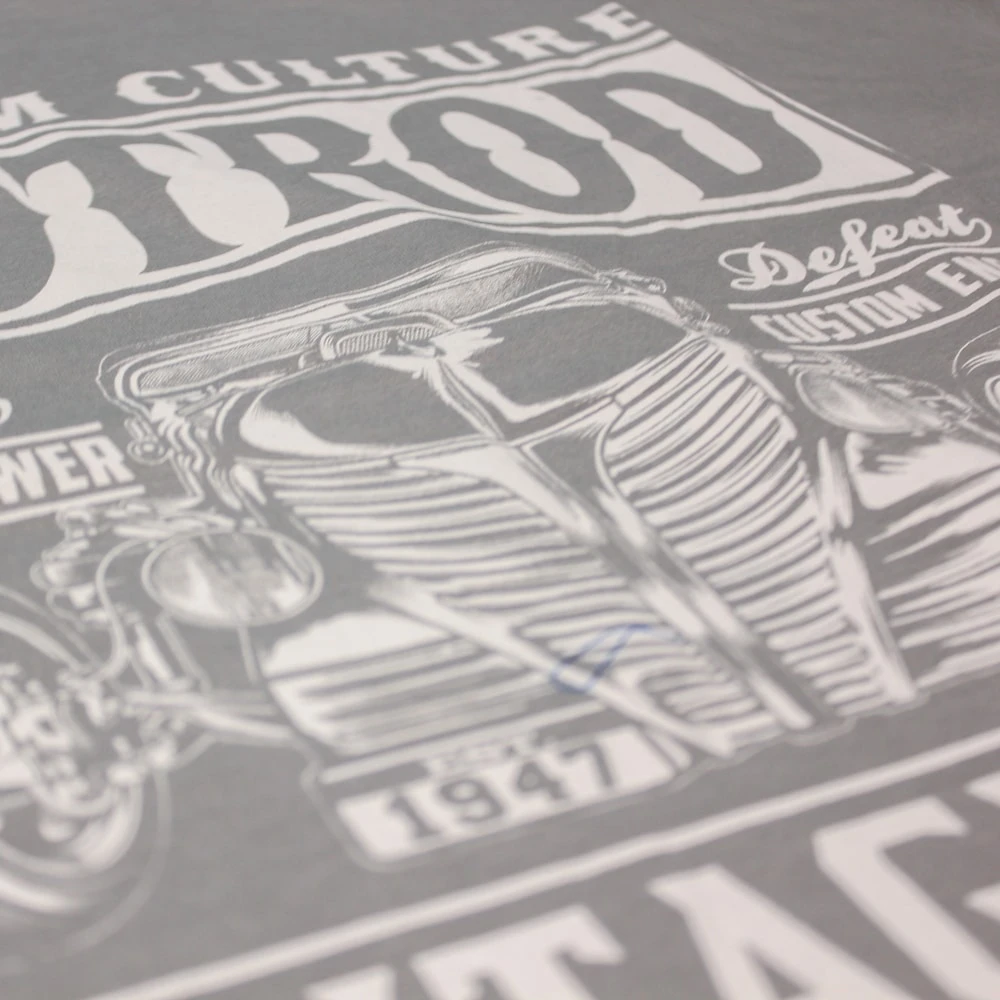 Bigdude Vintage Iron Print T-Shirt Grey 4 Bigdude Vintage Iron Print T-Shirt Grey - Image 4