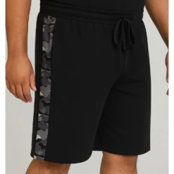 Bigdude Camo Side Panel Loopback Jogger Shorts Black -Big Dude Clothing Shop 218343b5 life2 us24sh11 01 black