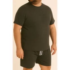 Bigdude Short Sleeve Pyjama Set Charcoal -Big Dude Clothing Shop 23157512 life2 us23pj20 07 charcoal