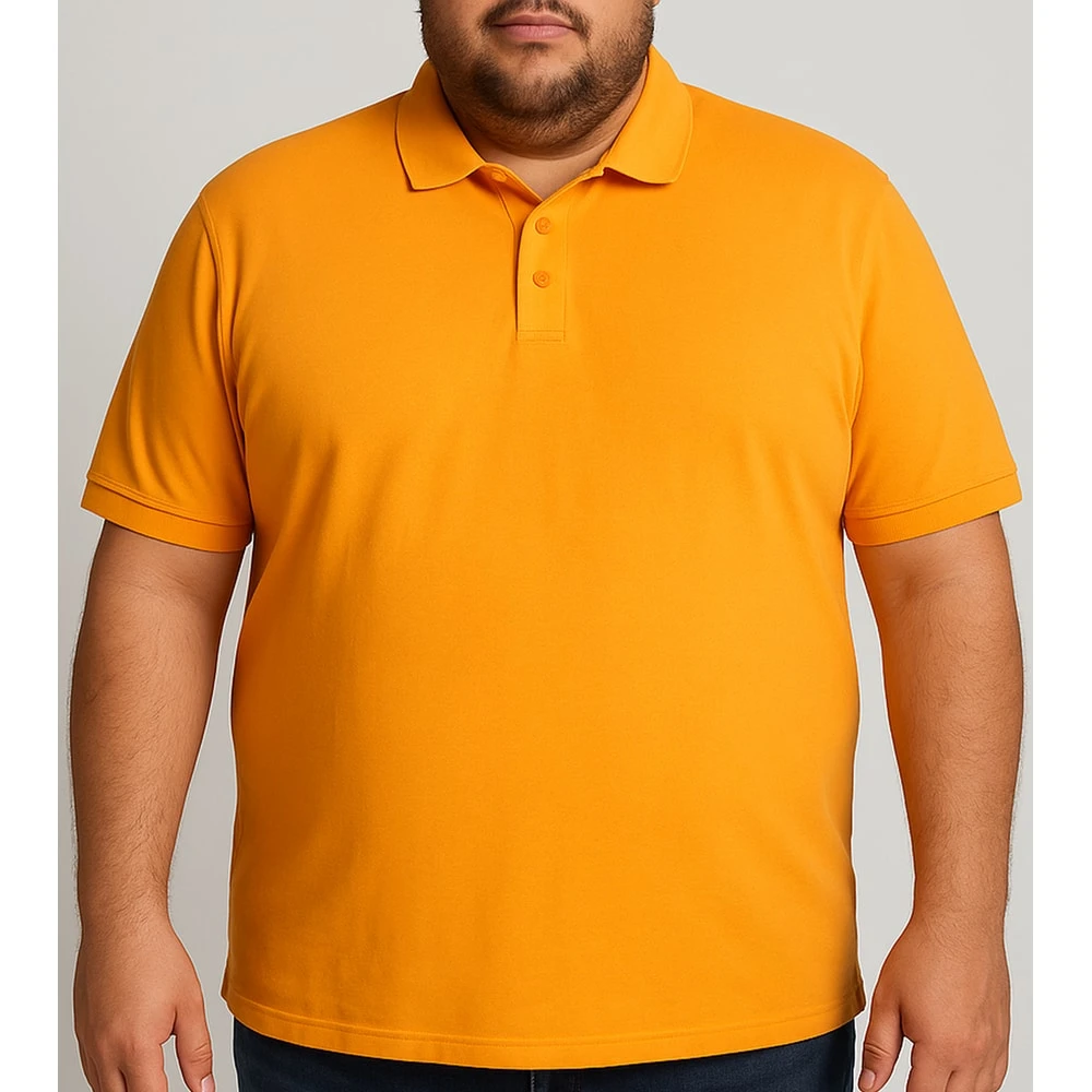Bigdude Plain Polo Shirt Orange 7 Bigdude Plain Polo Shirt Orange - Image 7