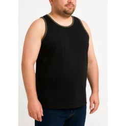 Bigdude Vest With Contrast Piping Black/Sage Green -Big Dude Clothing Shop 23e3bbbb dd34e624 life2 bd25v03 01 black