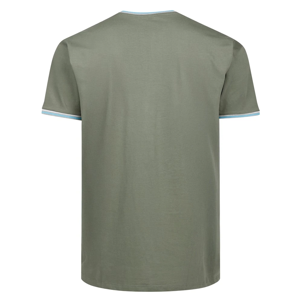 Bigdude Contrast Tipped T-Shirt Sage Green 2 Bigdude Contrast Tipped T-Shirt Sage Green - Image 2