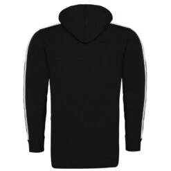 Bigdude Twin Stripe Hoody Black 8 Bigdude Twin Stripe Hoody Black -Big Dude Clothing Shop 2 stripe hoodie black back 2