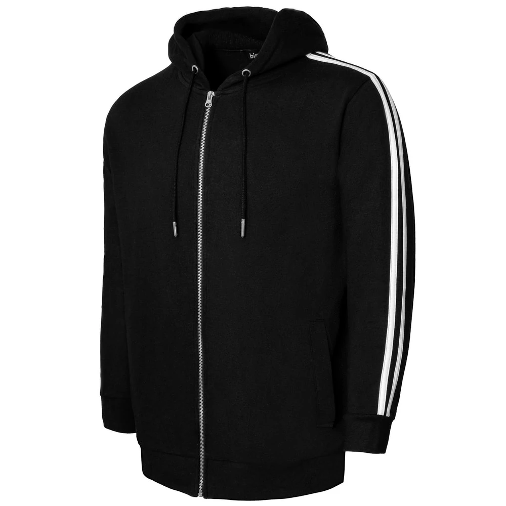 Bigdude Twin Stripe Hoody Black 1 Bigdude Twin Stripe Hoody Black
