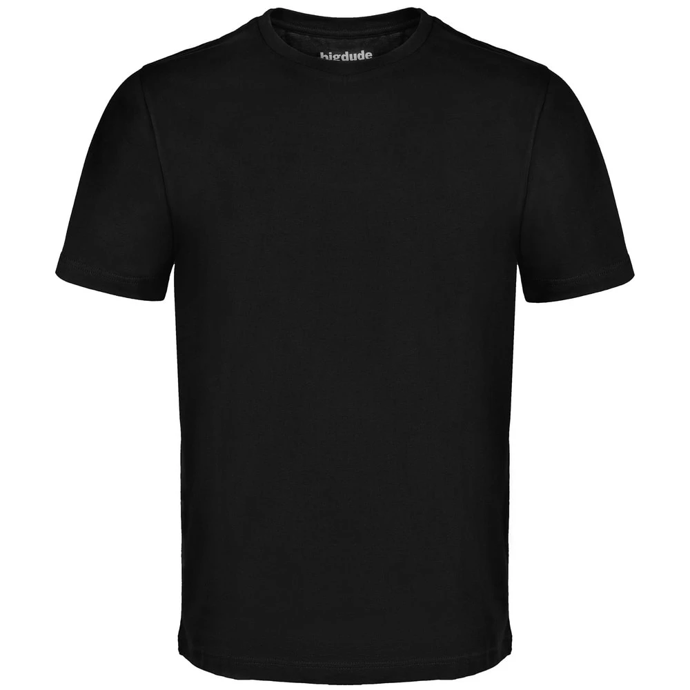 Bigdude 3 Pack Plain T-Shirts Black 2 Bigdude 3 Pack Plain T-Shirts Black - Image 2