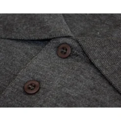 Bigdude Long Sleeve Polo Shirt Charcoal Marl -Big Dude Clothing Shop 2bc41b5b lsp2