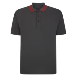 Bigdude Pique Polo With Chunky Tipping Charcoal