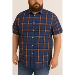 Bigdude Short Sleeve Check Shirt Blue 14 Bigdude Short Sleeve Check Shirt Blue -Big Dude Clothing Shop 2d7b941b f42da112 life1 bd25ss18 20 blue
