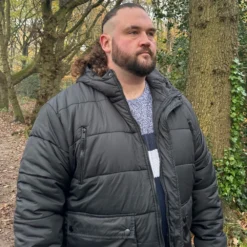 Bigdude Puffer Coat Black -Big Dude Clothing Shop 316dcd2c model3 us24jck04 01 black