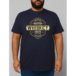 Bigdude Whiskey Print T-Shirt Navy -Big Dude Clothing Shop 31dead08 b0ee628a life1 bd24ts88 02 navy