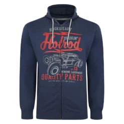 Bigdude Hotrod Print Hoody Navy