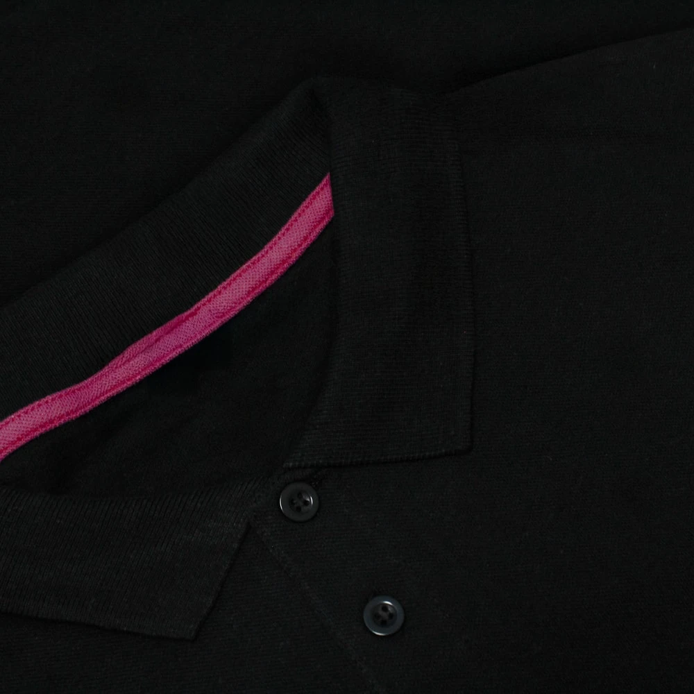 Bigdude Contrast Placket Polo Shirt Black 2 Bigdude Contrast Placket Polo Shirt Black - Image 2