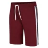 Bigdude Contrast Tape Loop Back Shorts Burgundy