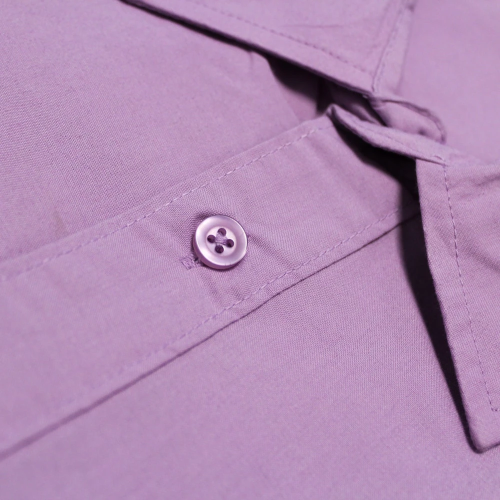 Bigdude Classic Short Sleeve Poplin Shirt Violet 4 Bigdude Classic Short Sleeve Poplin Shirt Violet - Image 4