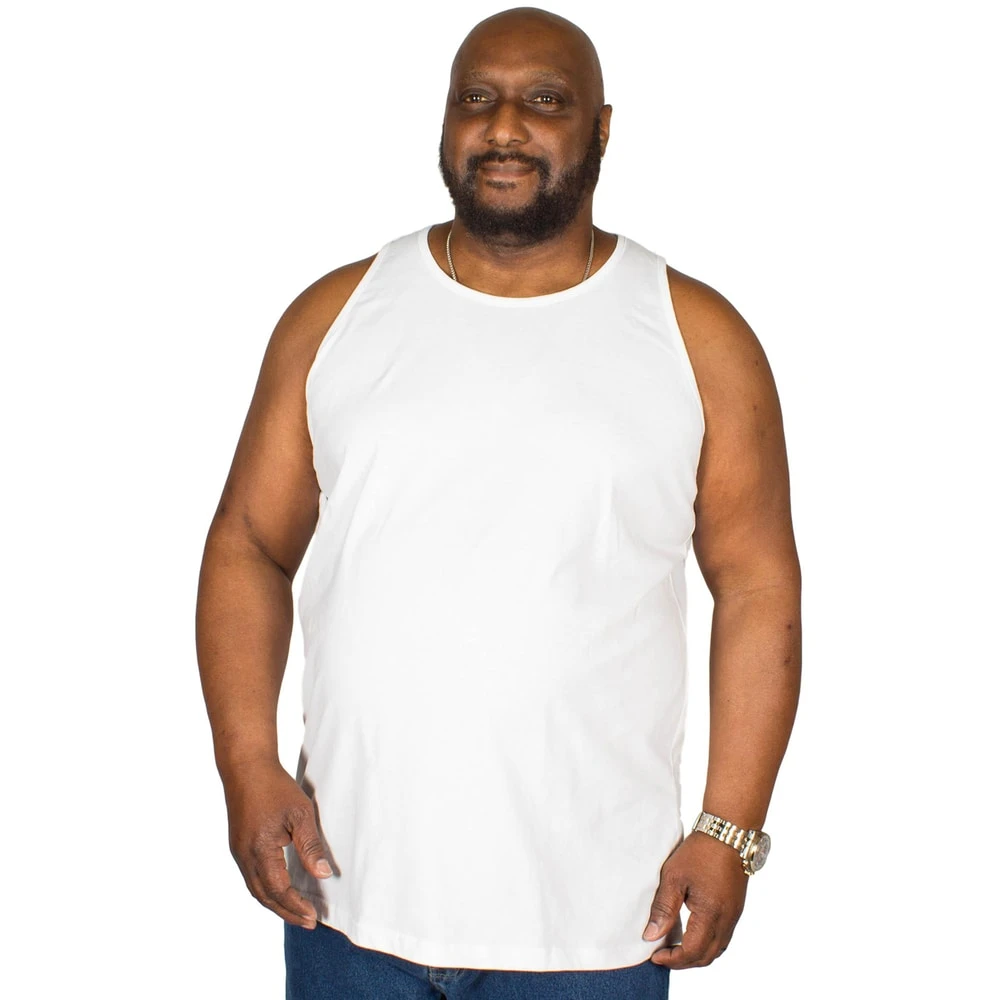 Bigdude 3 Pack Plain Vests White 4 Bigdude 3 Pack Plain Vests White - Image 4