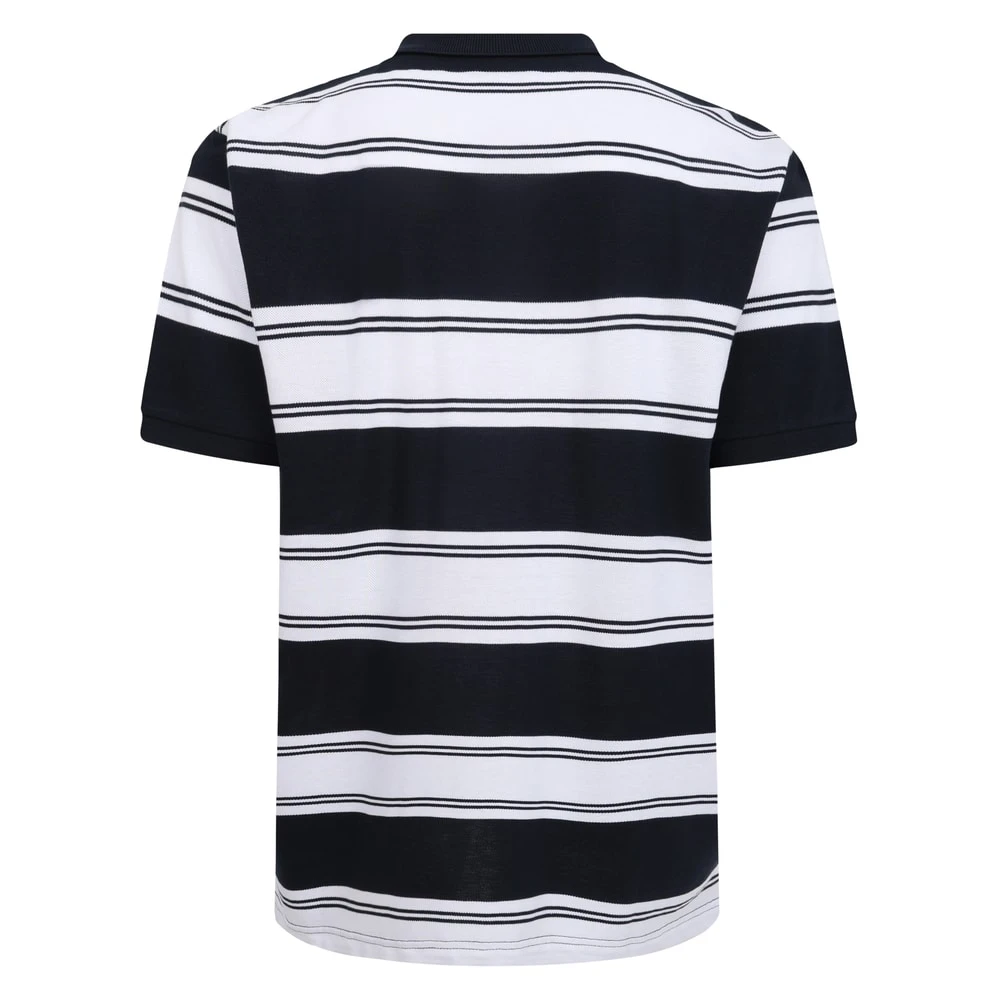 Bigdude Rugby Striped Pique Polo Navy 2 Bigdude Rugby Striped Pique Polo Navy - Image 2