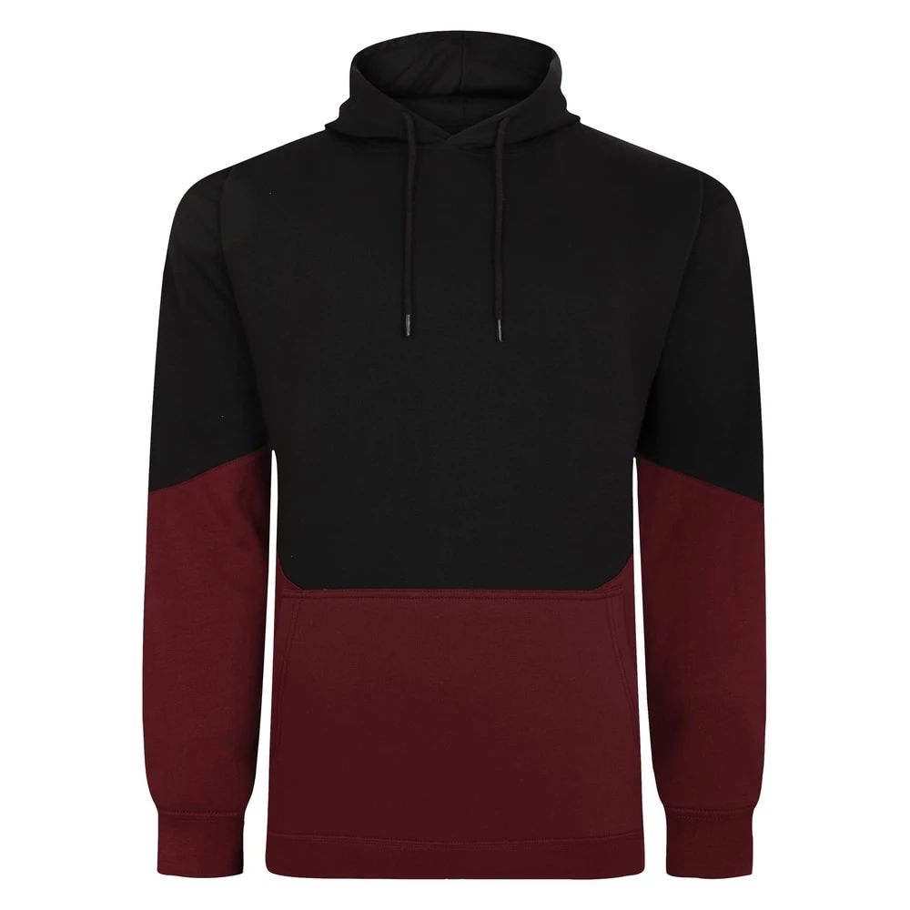 Bigdude Block Panel Hoody Black/Burgundy 1 Bigdude Block Panel Hoody Black/Burgundy