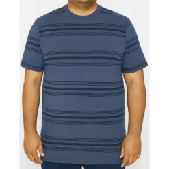 Bigdude Pure Cotton Striped T-Shirt Dark Denim 10 Bigdude Pure Cotton Striped T-Shirt Dark Denim -Big Dude Clothing Shop 36a7df3a life1 us24ts38 33 darkdenim