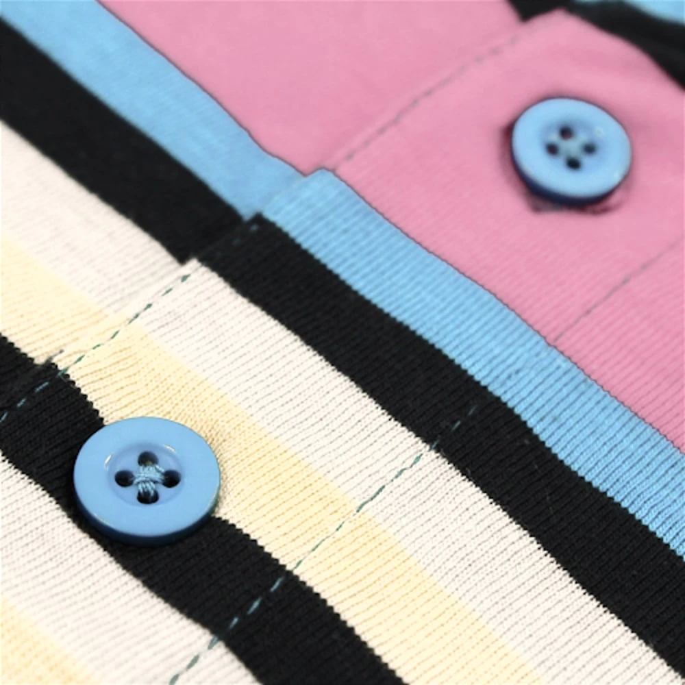 Bigdude Summer Stripe Polo Bright Blue 5 Bigdude Summer Stripe Polo Bright Blue - Image 5