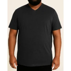 Bigdude Plain V-Neck T-Shirt Charcoal Marl 9 Bigdude Plain V-Neck T-Shirt Charcoal Marl -Big Dude Clothing Shop 37cc2d17 life1 us21ts13 07 charcoal