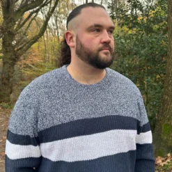 Bigdude Colour Block Knitted Jumper Navy -Big Dude Clothing Shop 386493c4 1bca01c4 bd24jmp03 0220220model