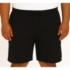 Bigdude Elasticated Waist Zip Pocket Cargo Shorts Black 14 Bigdude Elasticated Waist Zip Pocket Cargo Shorts Black -Big Dude Clothing Shop 39a95677 life1 us25sh09 01 black