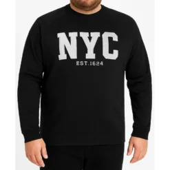 Bigdude Embroidered Crew Neck Jumper Black -Big Dude Clothing Shop 3ab3ce2a life1 us24jmp10 01 black