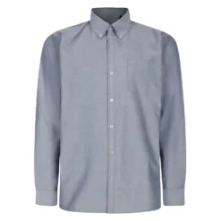 Bigdude Oxford Long Sleeve Shirt Charcoal